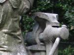 Detail of Benjamin Whiteheads vice showing deterioration of the white Carrara marble