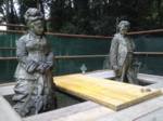 This graceful and beautiful sculpture is unprotected from the effects of the surrounding environment.